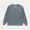 Online * Rhythm. Unique Worn Path Fleece Crew Stone Blue