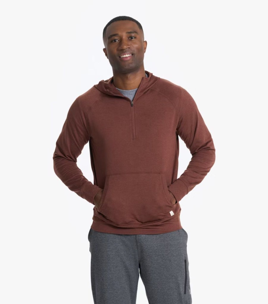 Hot * Vuori Online Discount Ponto Performance Half Zip Hoodie Cedar Heather