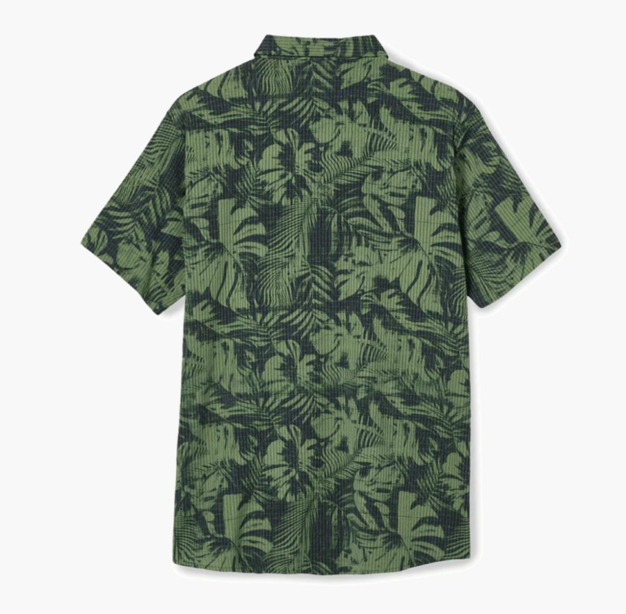 New * Roark Discounts Bless Up Breathable Stretch Shirt Jungle Green Print