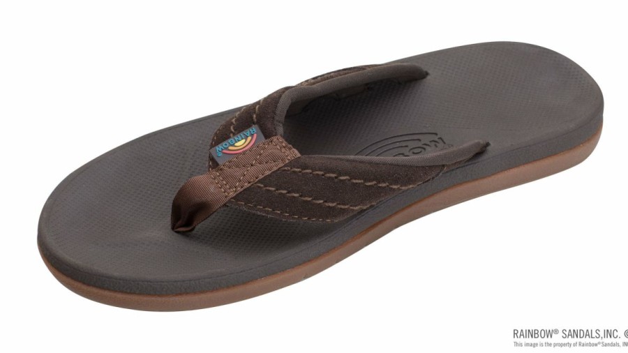 Online * Rainbow Sandals Online Discount Men'S East Cape Molded Rubber With Natural Suede Strap Dark Brown Eastcape-Dkbr