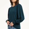 Clearance * Z Supply Discounts Rebel Brushed Slub Top Deep Emerald