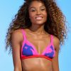 Online * Maaji Best-Selling Cobalt Blue Hyacinth Fixed Triangle Bikini Top