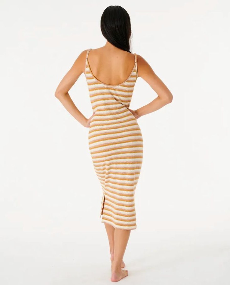 Clearance * Rip Curl Exquisite Gifts Bobbi Stripe Midi Dress Blush