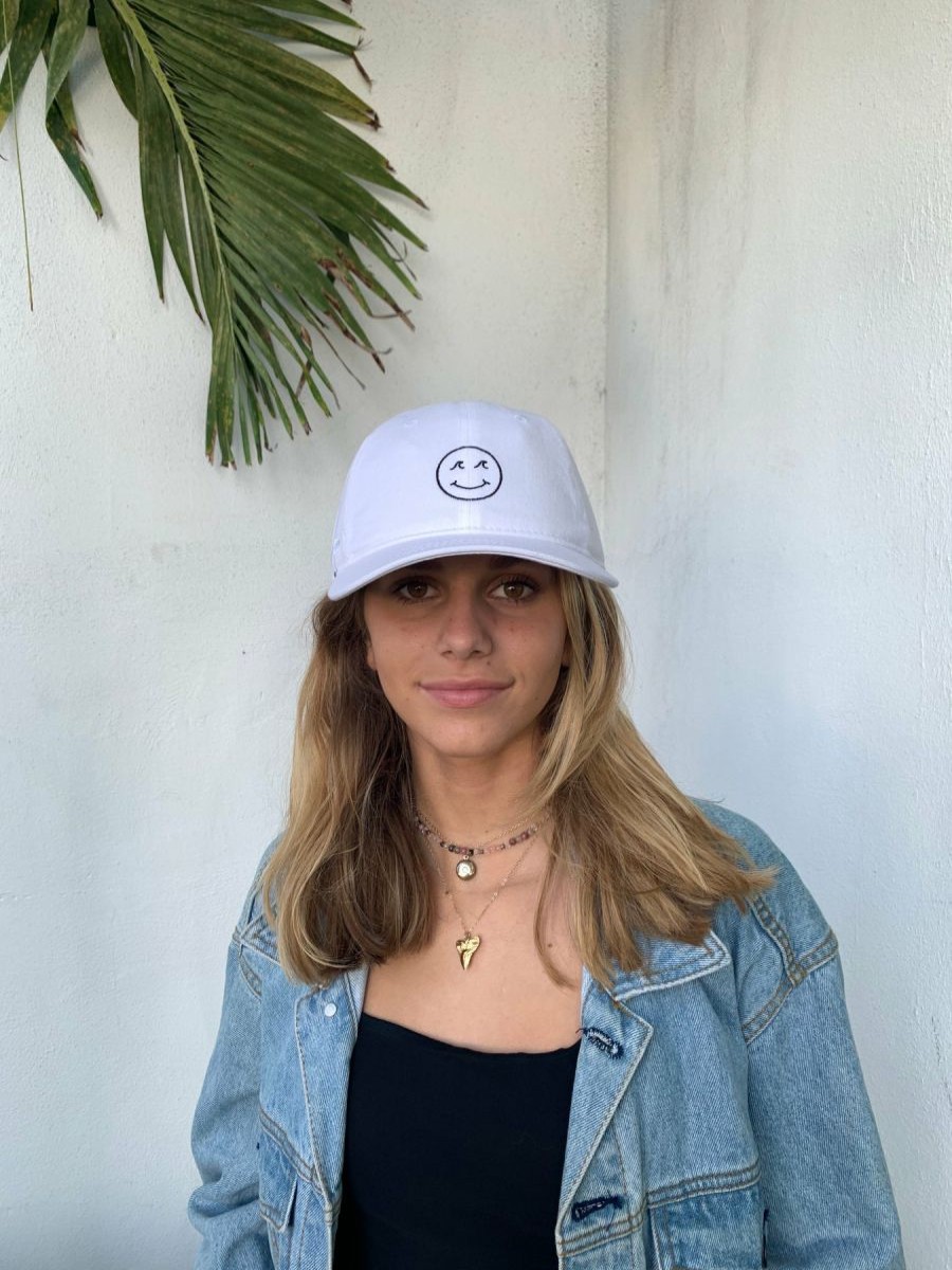 Clearance * Gypsy Life Surf Shop Special Smiley Dad Hat White