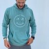 Clearance * Gypsy Life Surf Shop Apparel Sale Gypsy Life Surf Shop Smiley Face Pigment Dyed Hooded Sweatshirt Mint