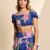 Clearance * Maaji Large Choice Floralia Riley Beachwear Crop Top