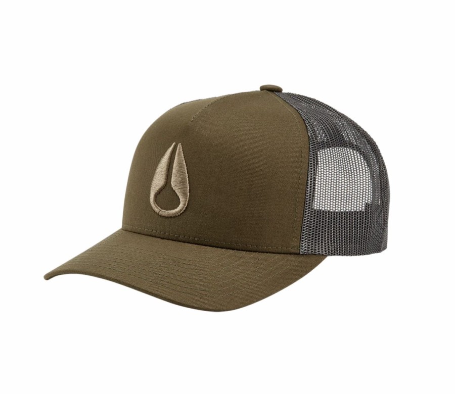 Hot * Nixon Special Iconed Trucker Hat Dark Olive