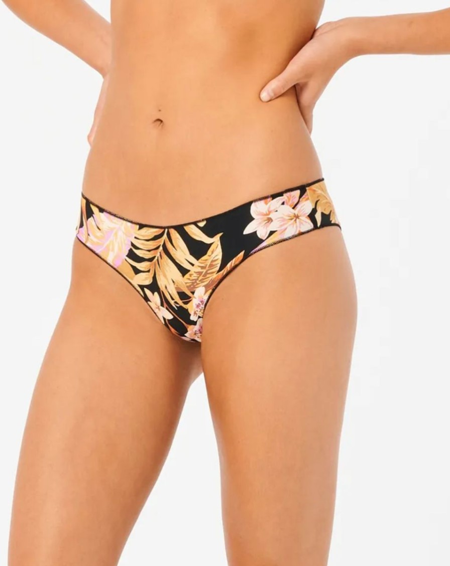 Hot * Rip Curl Best-Selling Sunday Swell Cheeky Coverage Bikini Bottom Black