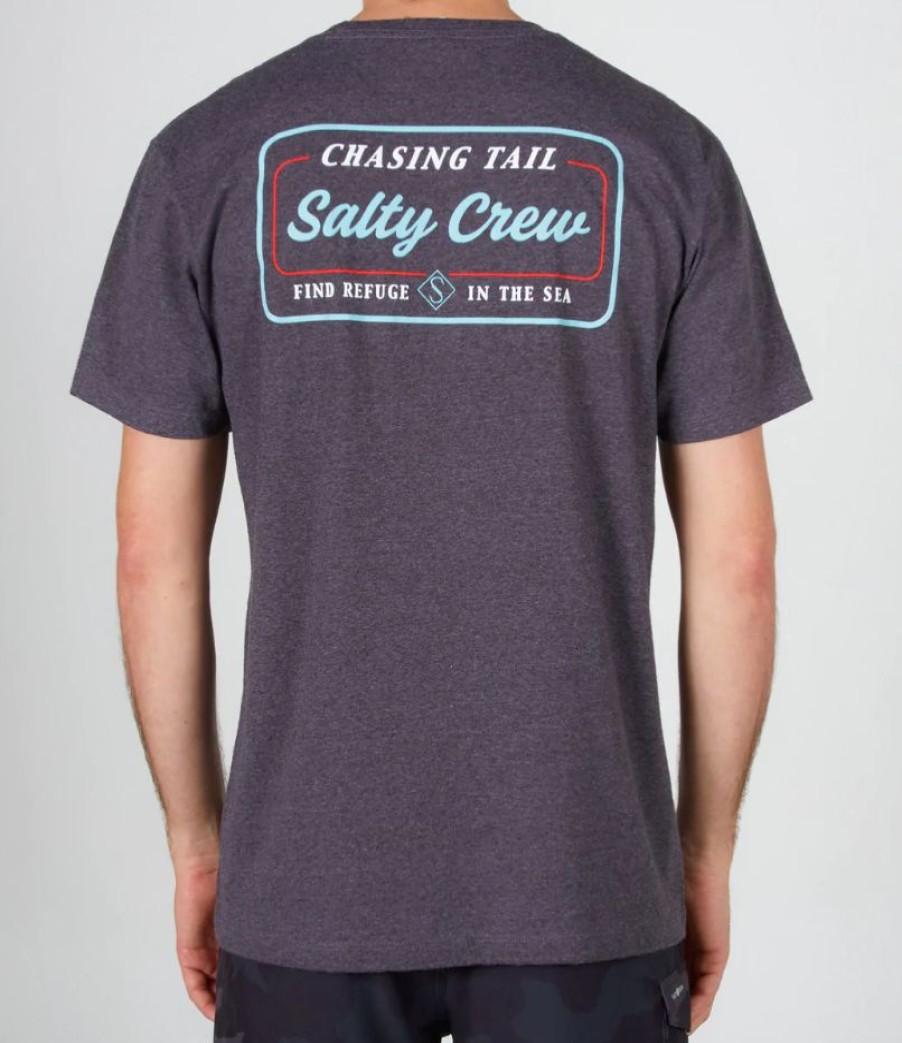 Hot * Salty Crew Large Choice Marina Standard S/S Tee Charcoal Heather