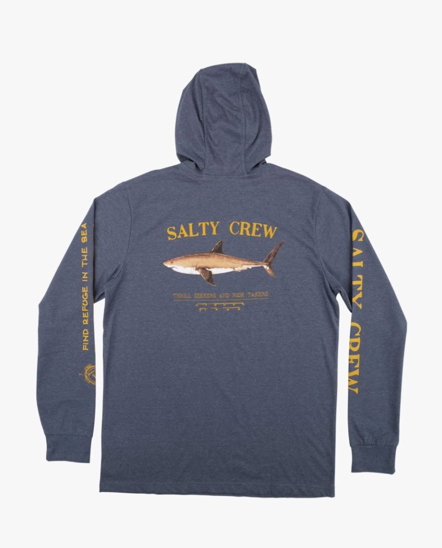 Online * Salty Crew Good Quality Bruce Hood Tech Tee Navy